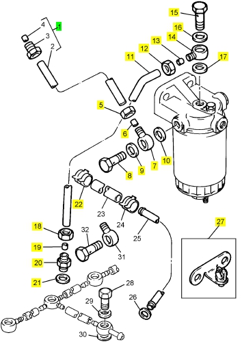 柴油機(jī)柴油發(fā)電機(jī)珀金斯配件K656CF02燃料過濾器T4.20